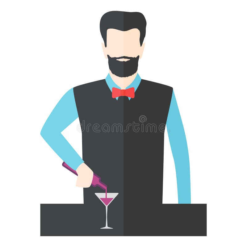 Illustration de vecteur de barman de barman illustration libre de droits Illustration de vecteur de barman de barman illustration libre de droits