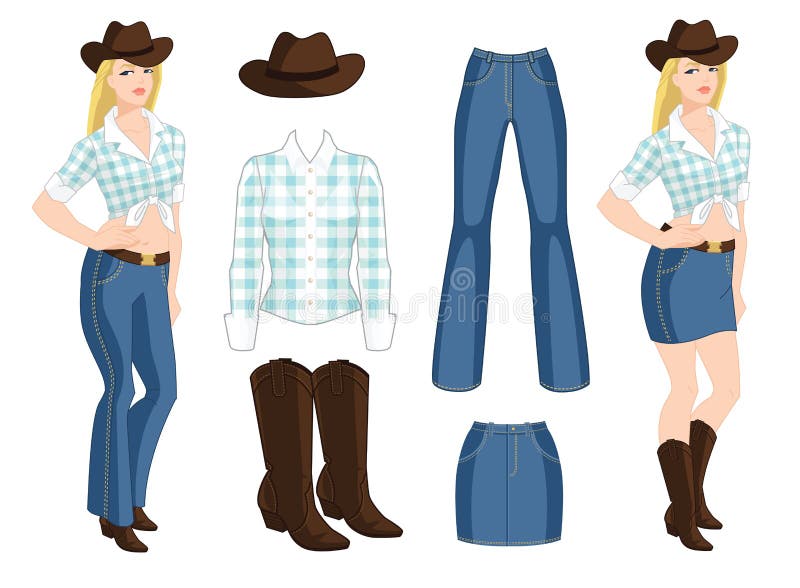 Illustration de vecteur de cow-girl blonde illustration stock Illustration de vecteur de cow-girl blonde illustration stock