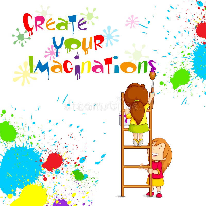 Enfants peignant l'affiche de concurrence illustration de vecteur Enfants peignant l'affiche de concurrence illustration de vecteur