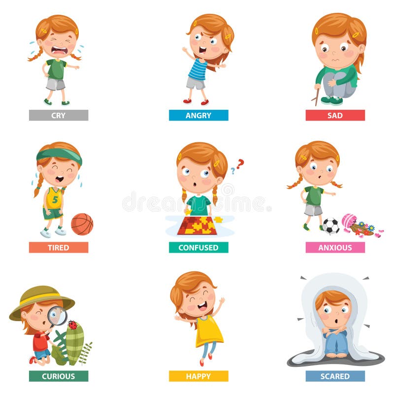 Illustration vectorielle d'émotions illustration stock