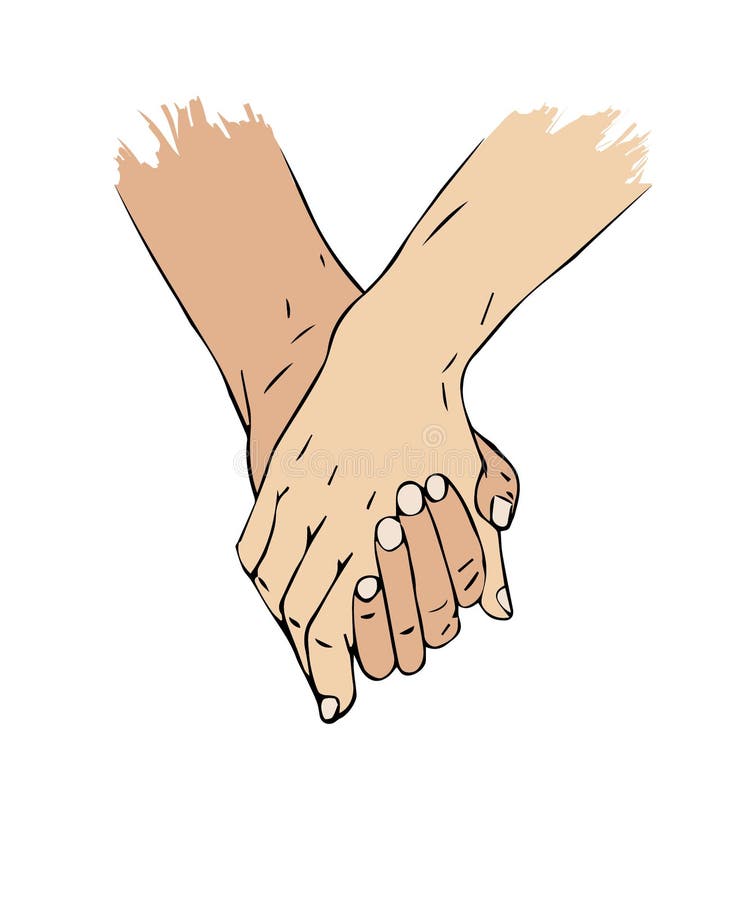 Illustration de vecteur de deux mains de maintien.