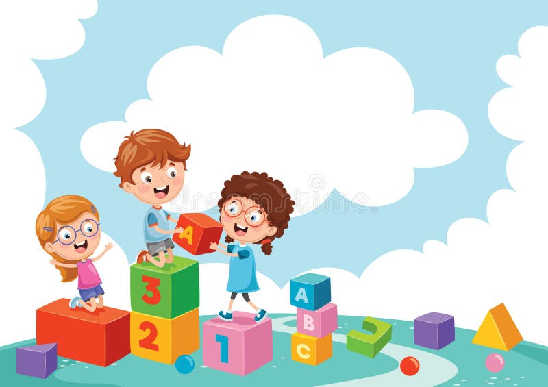 Illustration vectorielle d'enfants jouant illustration stock
