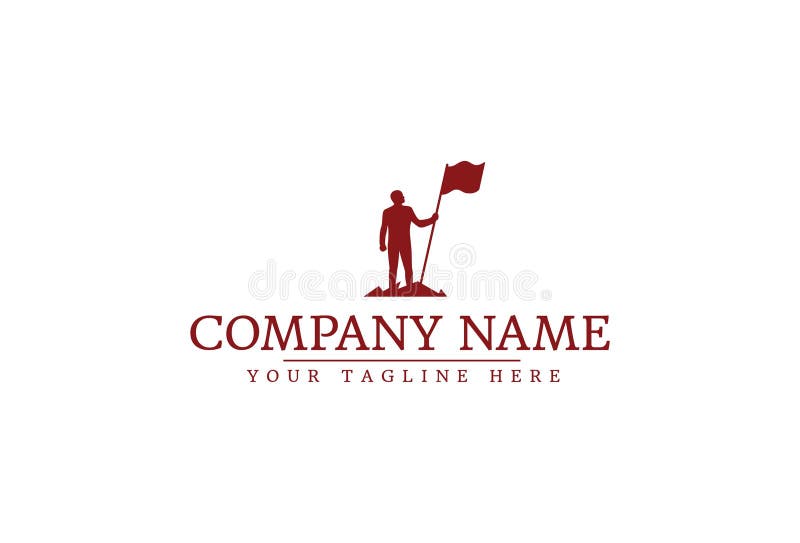Illustration de vecteur de l'homme avec le drapeau illustration libre de droits Illustration de vecteur de l'homme avec le drapeau illustration libre de droits