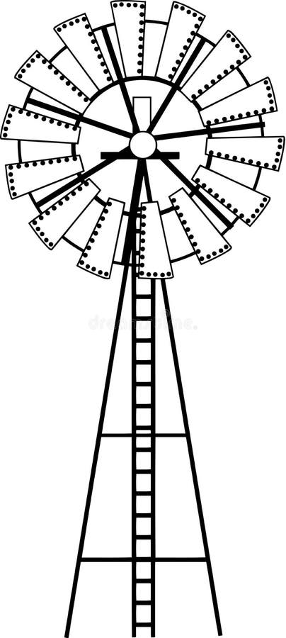 Illustration de vecteur de moulin de vent illustration libre de droits Illustration de vecteur de moulin de vent illustration libre de droits