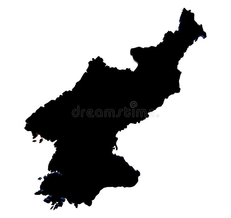 Illustration de vecteur de silhouette de carte de la Corée du Nord illustration libre de droits Illustration de vecteur de silhouette de carte de la Corée du Nord illustration libre de droits