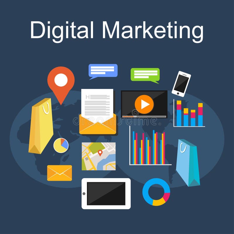 Illustration de vente de Digital Concepts plats d'illustration de conception illustration stock Illustration de vente de Digital Concepts plats d'illustration de conception illustration stock
