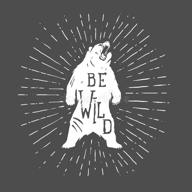 Illustration de vintage d'ours avec le slogan