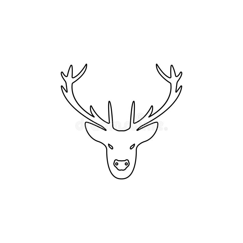Illustration of a deer head silhouette royalty free illustration
