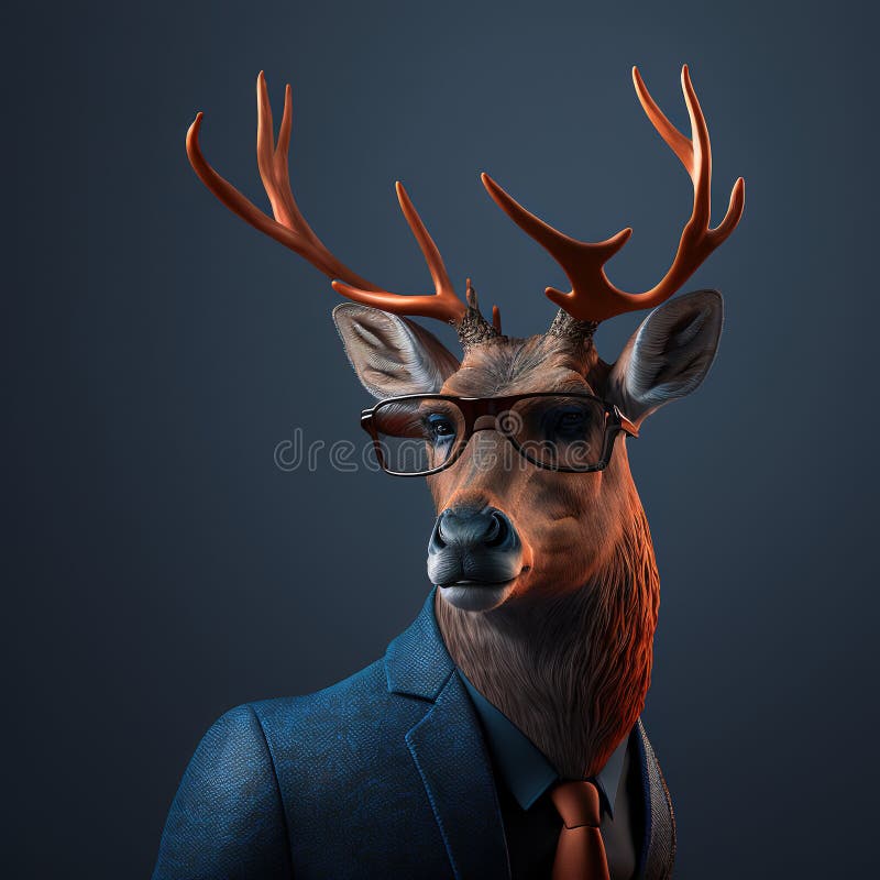 Illustration of Deer Photography in a Suit As Mascot Stock Illustration ...