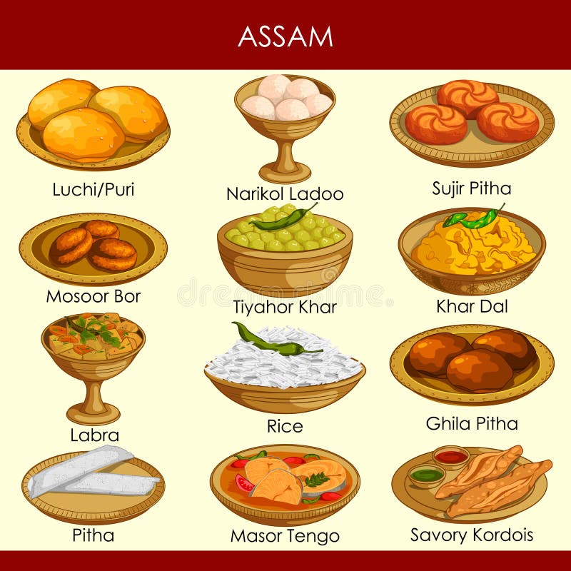 Illustration of Delicious Traditional Food of Uttarakhand India Stock ...