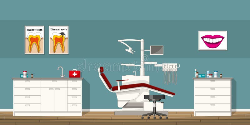 Illustration of a Dentist Room Stock Vector - Illustration of office