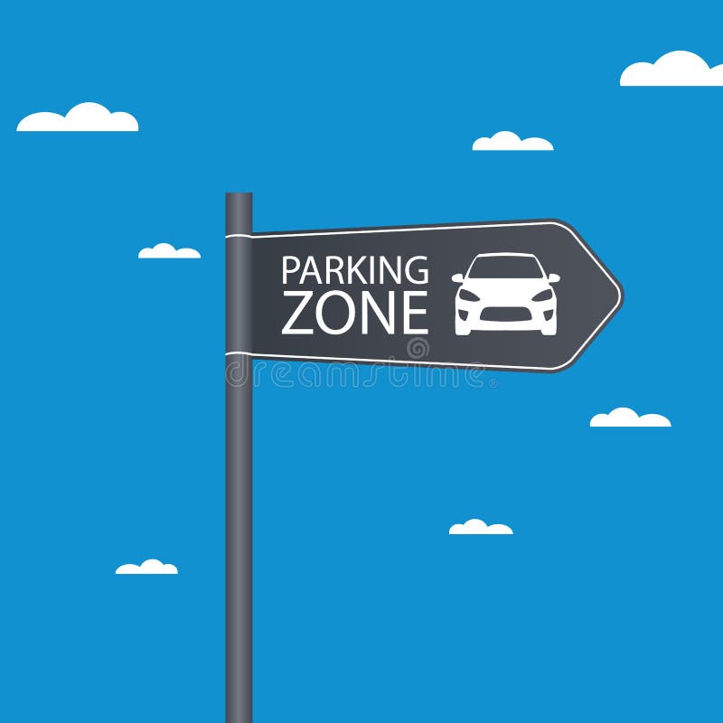 Illustration depicting a sign directing to parking vector illustration