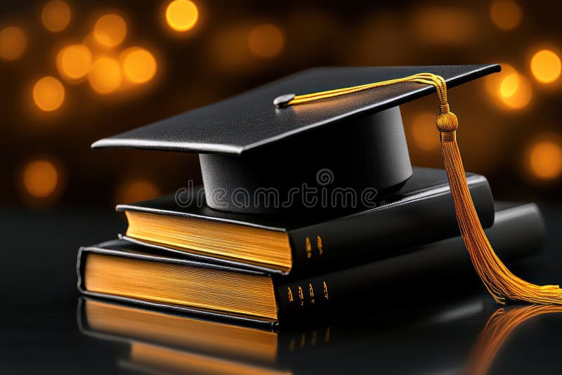 Stack of Graduation Books: Illustration of Academic Achievements and Accomplishments royalty free illustration