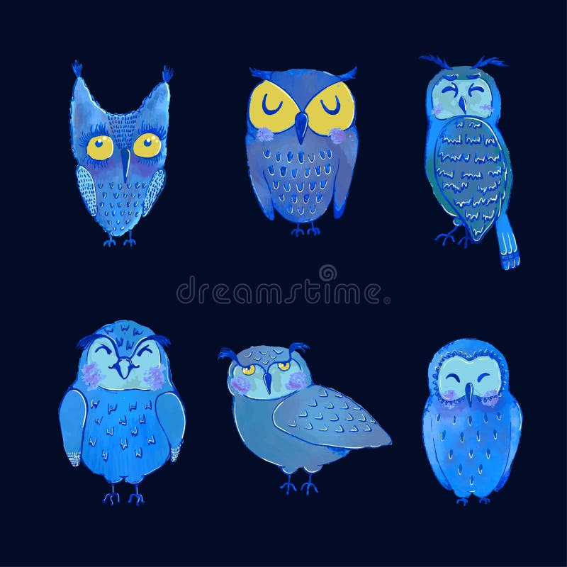 Illustration des chouettes noctambules illustration libre de droits