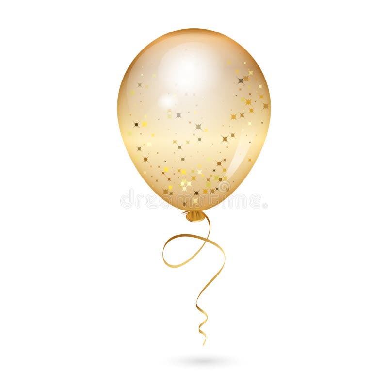 Illustration des Goldglänzenden Ballons lizenzfreie abbildung Illustration des Goldglänzenden Ballons lizenzfreie abbildung