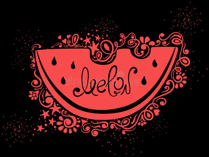 Illustration des Wassermelonen-Schattenbildes und des Musters lizenzfreie abbildung Illustration des Wassermelonen-Schattenbildes und des Musters lizenzfreie abbildung