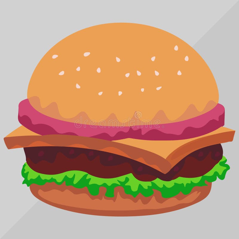 Big Bacon Burger stock illustration. Illustration of advertising