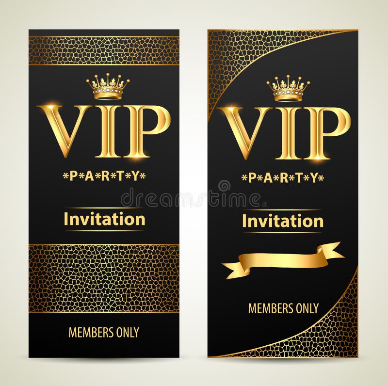 design invitations to the VIP party gold