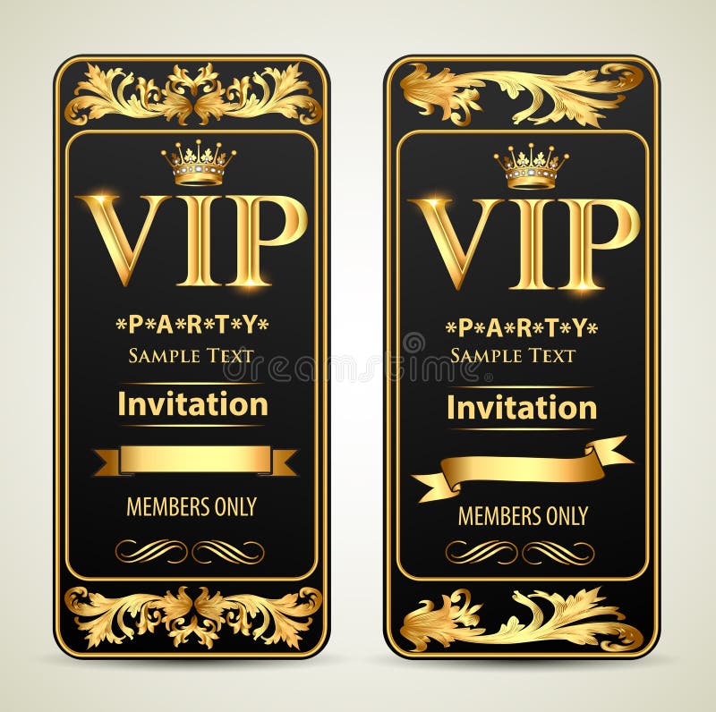 Design invitations to the VIP party gold