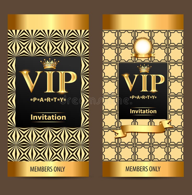 design invitations to the VIP party gold