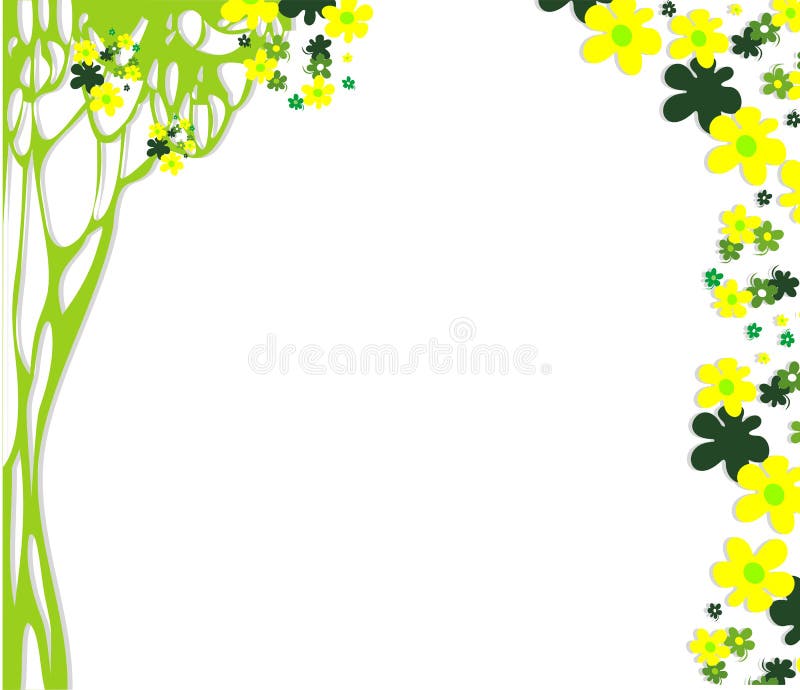 Illustration design with stylized tree