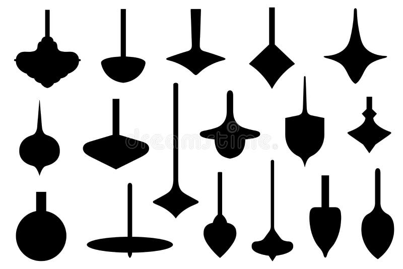 Illustration of Different Spinning Tops Stock Vector Illustration of spinner, silhouette