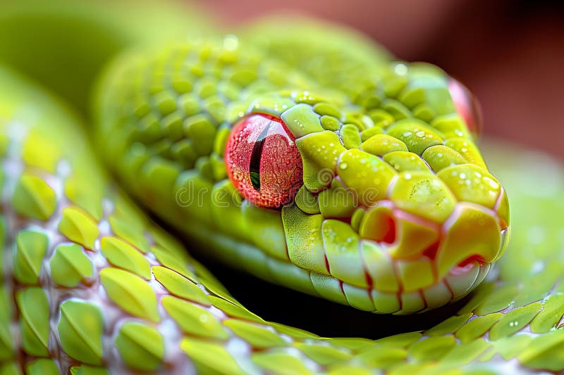 Digital artwork of close up of green snake texture, high quality, high resolution royalty free illustration.