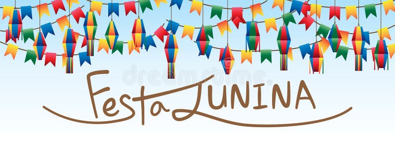 Festa Junina flag lantern hang sky banner