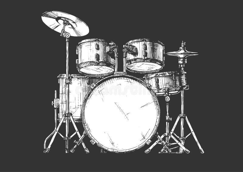 Illustration of drum kit stock vector. Illustration of cymbal 72859067