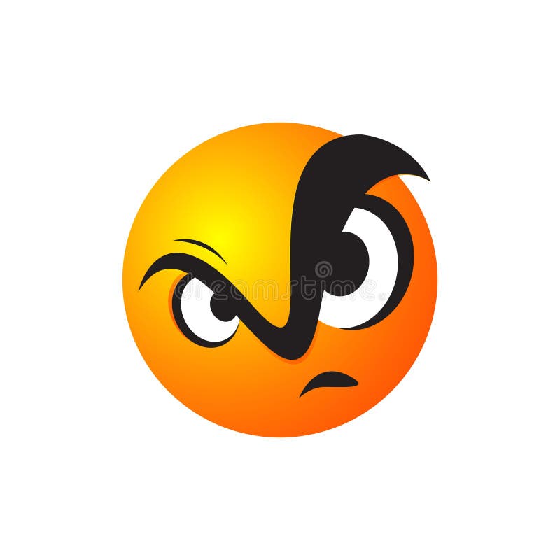 Angry emoticon face anger emoji logo vector illustration. Angry emoticon face anger emoji logo vector illustration