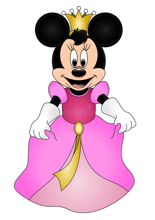 Minnie souris avec robe rose. enfants : image vectorielle de stock (libre  de droits) 2314946169