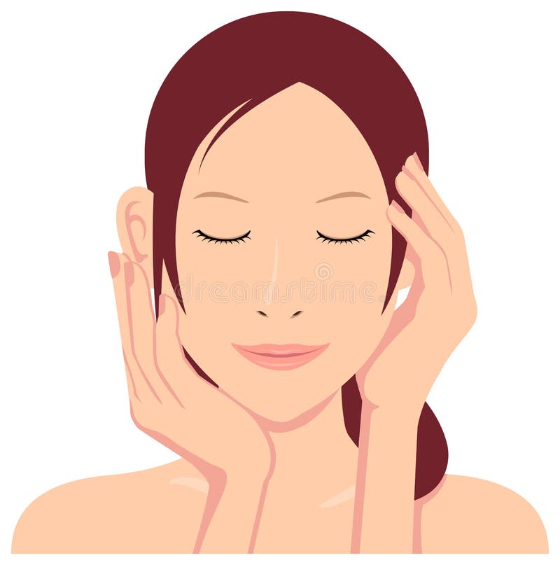 Illustration du vecteur du visage de la jeune femme illustration libre de droits Illustration du vecteur du visage de la jeune femme illustration libre de droits