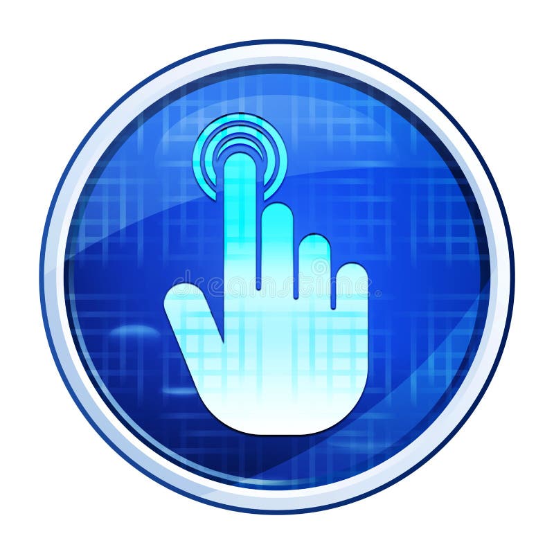 Illustration du vectoriel futuriste du bouton rond bleu du curseur de la main