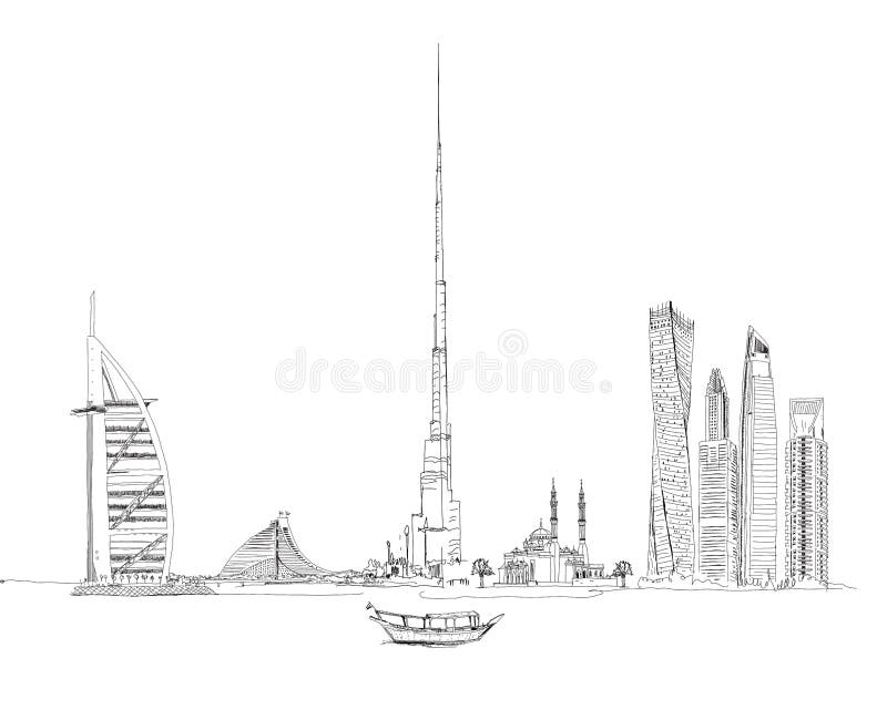 Burj Khalifa Burj Al Arab Silhouette Tower Drawing PNG 586x2400px Burj  Khalifa Black And White Building