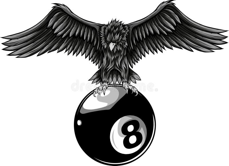 Monochromatic billiard 8 ball with cobra snake Vector Image