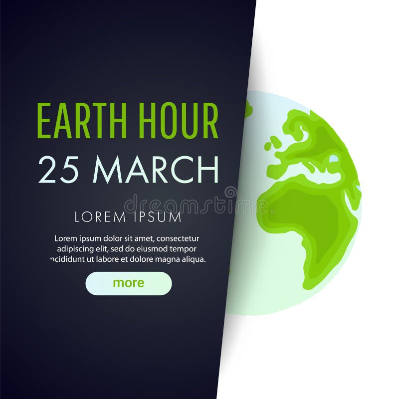 Illustration of Earth Hour. 25 March Stock Vector Illustration of