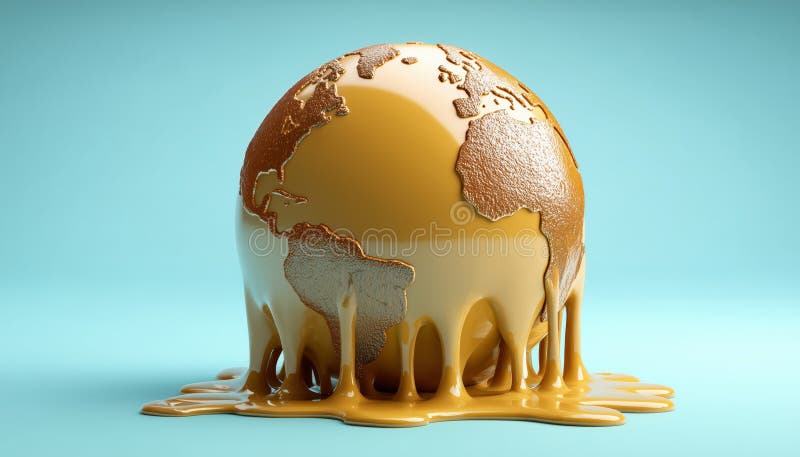 Illustration Of Earth Melting Due To Global Warming Depicts The Devastating Effects Of Climate royalty free illustration