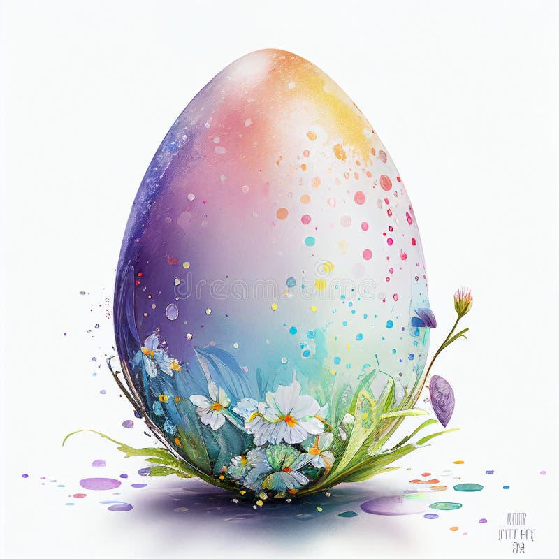 Easter Egg Water Color Created with Generative AI Technology Stock ...