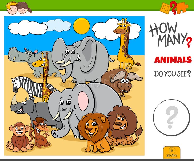 How Many Animals Educational Task for Kids Stock Vector - Illustration of education, search: 160774092 How Many Animals Educational Task for Kids Stock Vector - Illustration of education, search: 160774092