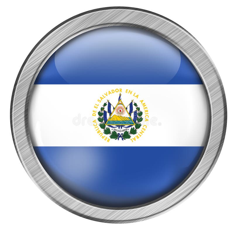 El Salvador Button Flag Map Shape Stock Illustration - Illustration of ...