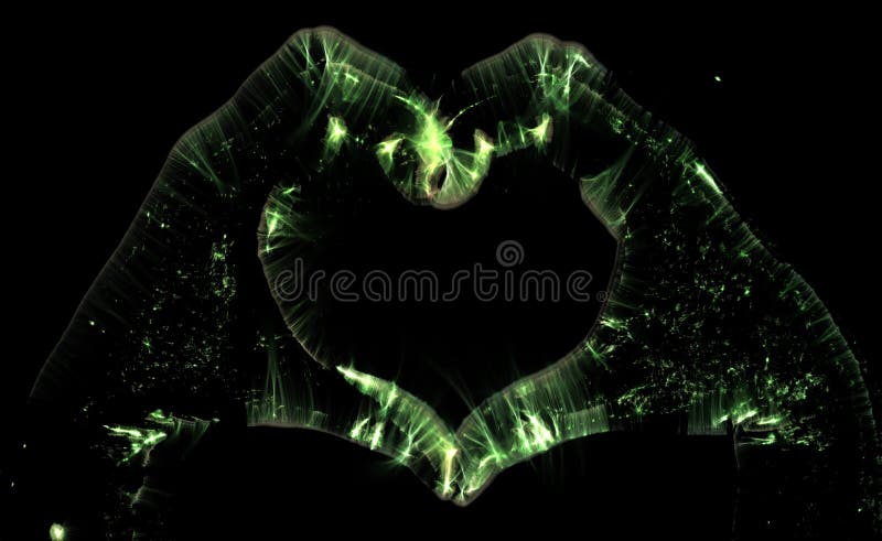Illustration en 3D d'une main de femme humaine brillante avec une aura kirlienne verte montrant différents symboles illustration de vecteur Illustration en 3D d'une main de femme humaine brillante avec une aura kirlienne verte montrant différents symboles illustration de vecteur