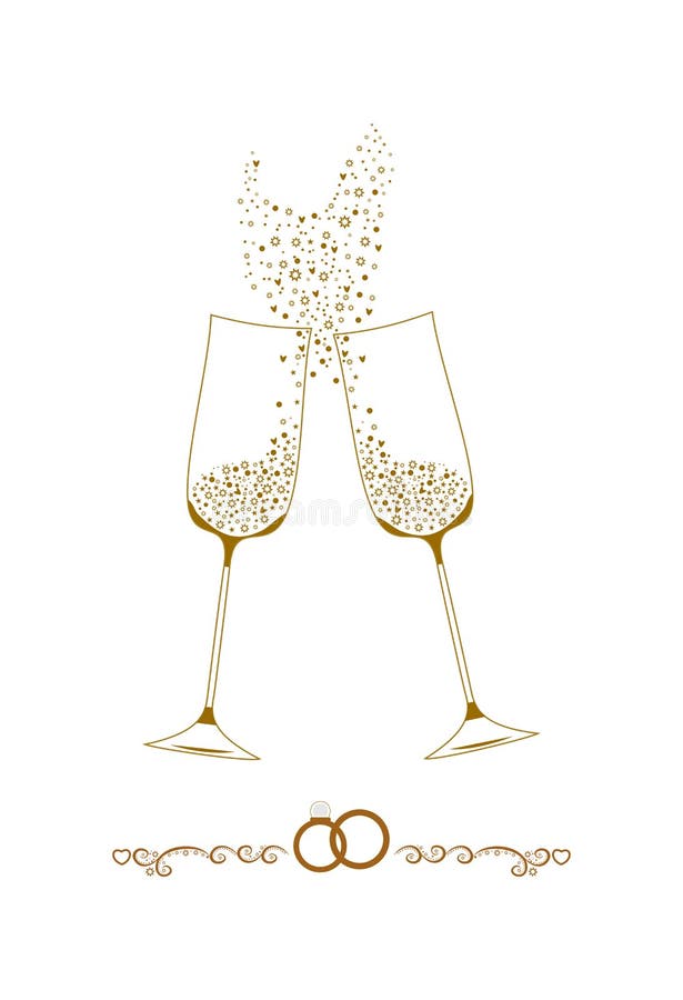 Illustration En Verre De Champagne De Mariage Illustration Stock Illustration Du Glaces Vacances