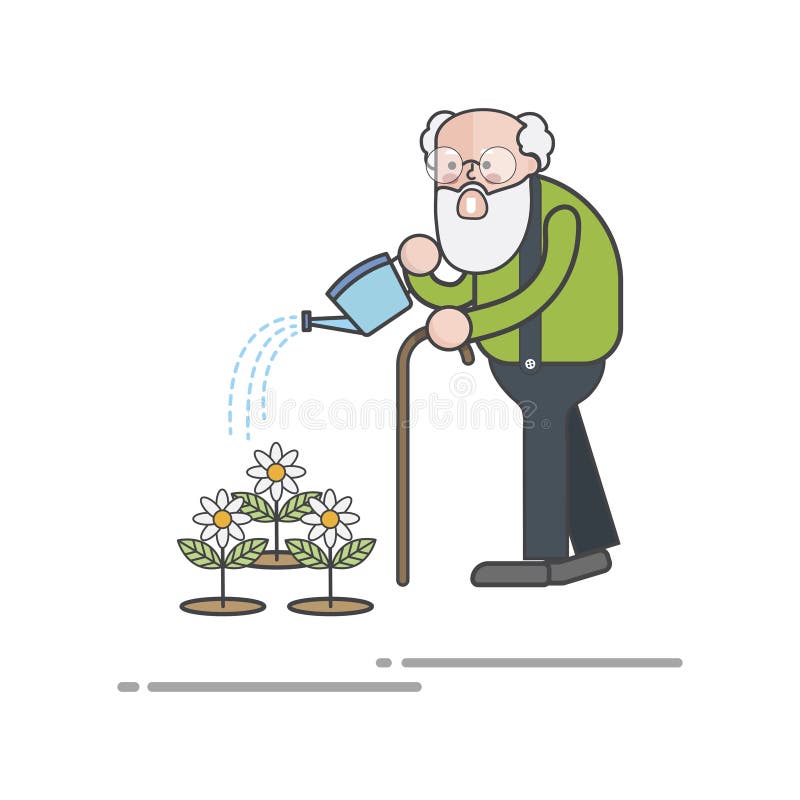 Illustration of Environmental Concept Watering Plants Stock ...