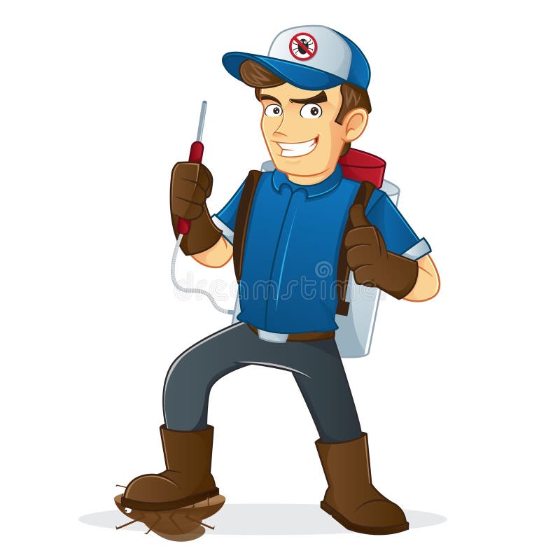 Animated Exterminator Character Sprites Stock Vector