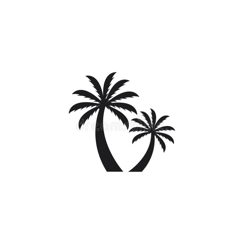 Illustration f?r symbol f?r vektor f?r mall f?r kokospalmsommarlogo vektor illustrationer Illustration f?r symbol f?r vektor f?r mall f?r kokospalmsommarlogo vektor illustrationer