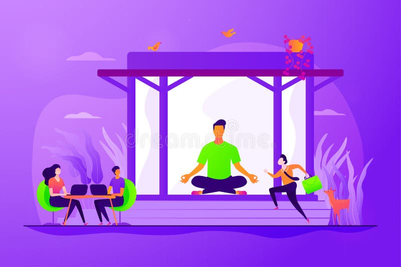 Illustration f?r vektor f?r begrepp f?r kontorsmeditationb?s vektor illustrationer Illustration f?r vektor f?r begrepp f?r kontorsmeditationb?s vektor illustrationer