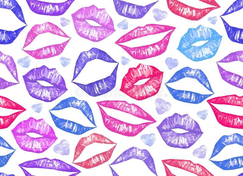 Illustration fabriqu?e ? la main d'aquarelle de mod?le sans couture rose de l?vres L?vres entrouvertes Nuances fra?ches illustration de vecteur Illustration fabriqu?e ? la main d'aquarelle de mod?le sans couture rose de l?vres L?vres entrouvertes Nuances fra?ches illustration de vecteur