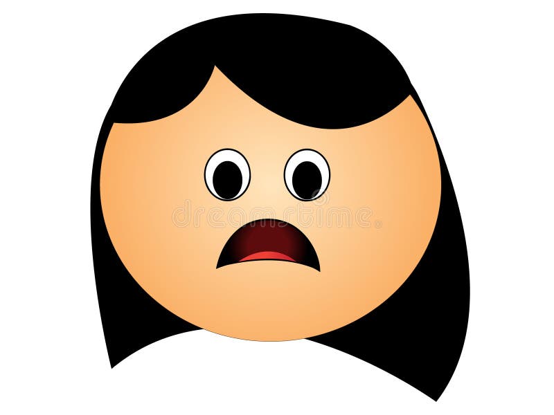 Illustration of a face of a amazed girl stock illustration Illustration of a face of a amazed girl stock illustration