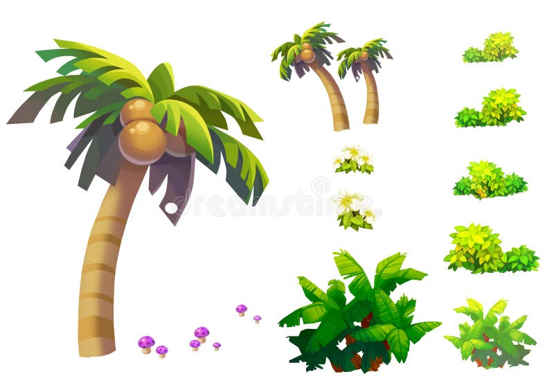 Illustration: Fantastic Tropical Beach Elements / Objects Set 1.