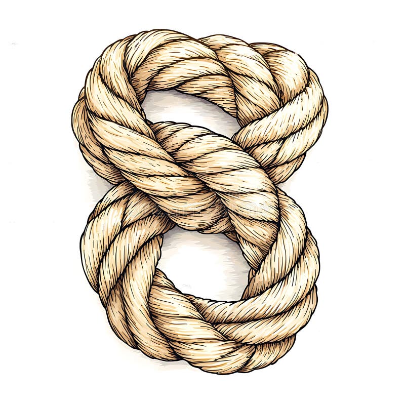 Detailed Cartoon Rope Knot Illustration stock illustration